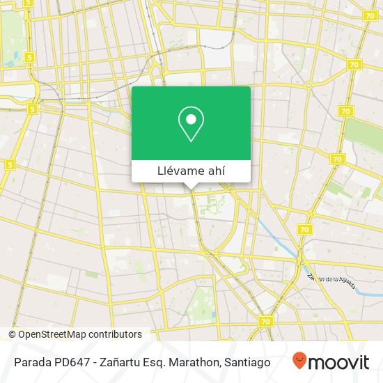 Mapa de Parada PD647 - Zañartu Esq. Marathon