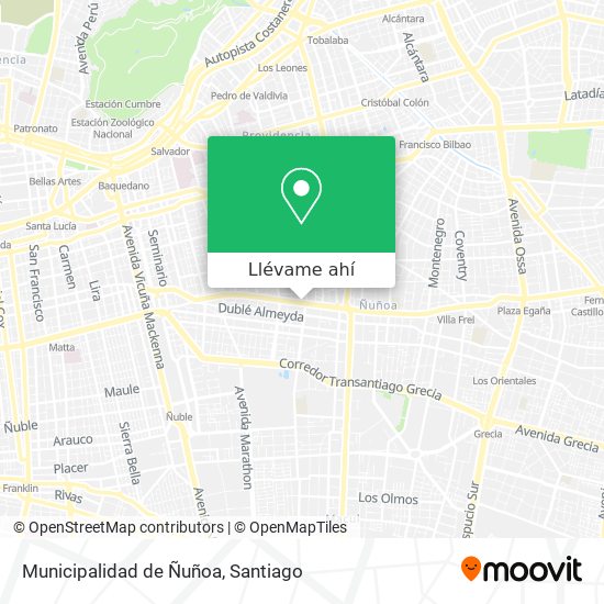 Mapa de Municipalidad de Ñuñoa