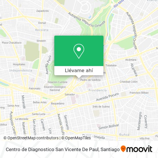 Mapa de Centro de Diagnostico San Vicente De Paul