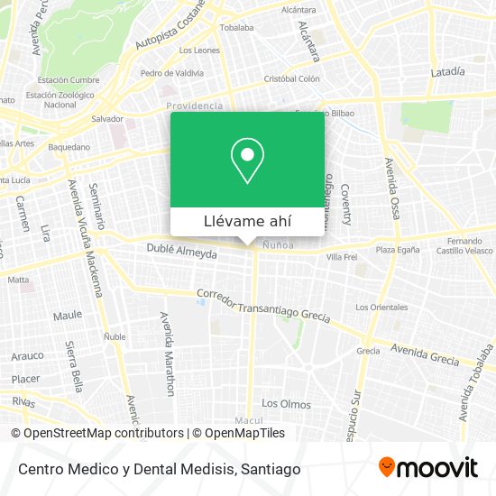 Mapa de Centro Medico y Dental Medisis