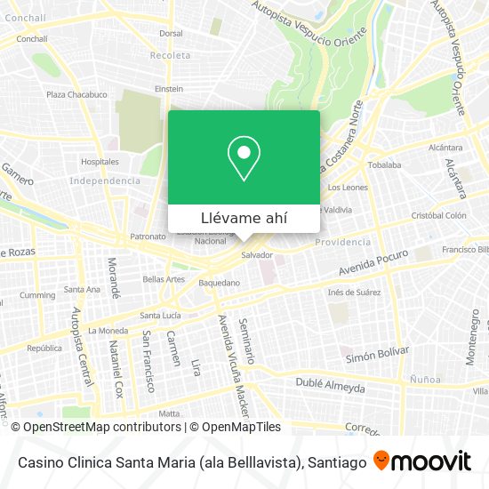 Mapa de Casino Clinica Santa Maria (ala Belllavista)