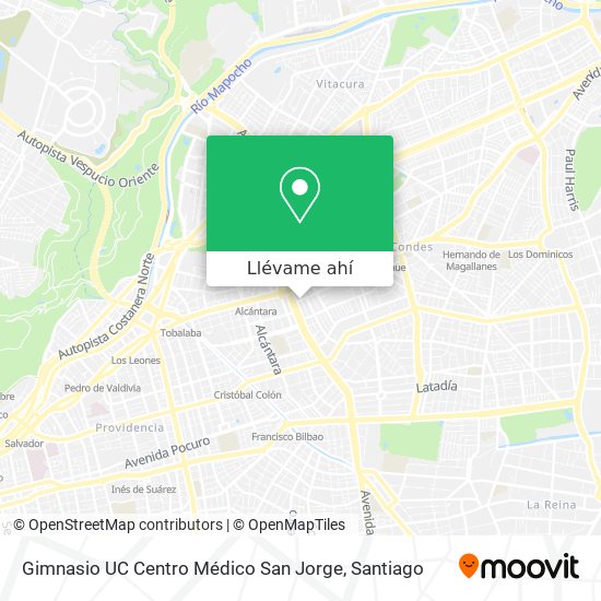 Mapa de Gimnasio UC Centro Médico San Jorge