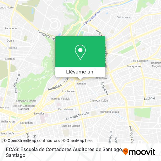 Mapa de ECAS: Escuela de Contadores Auditores de Santiago