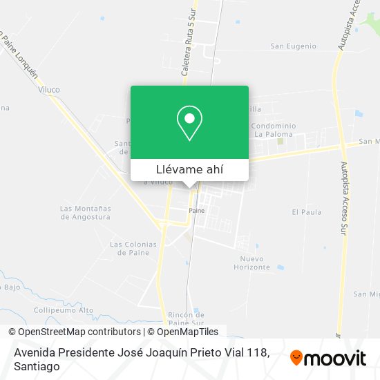Mapa de Avenida Presidente José Joaquín Prieto Vial 118