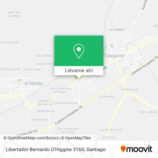 Mapa de Libertador Bernardo O'Higgins 3160