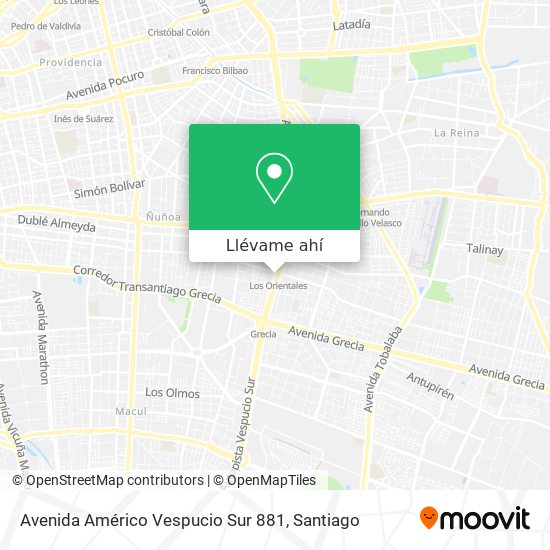 Mapa de Avenida Américo Vespucio Sur 881