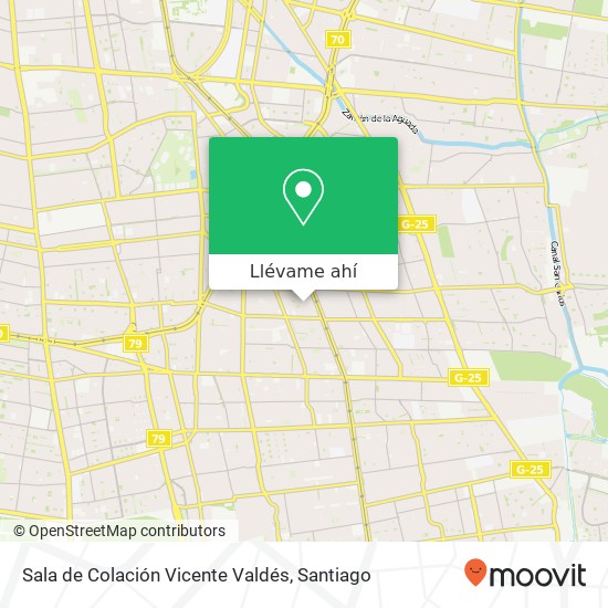 Mapa de Sala de Colación Vicente Valdés