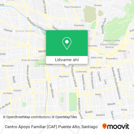 Mapa de Centro Apoyo Familiar (CAF)   Puente Alto