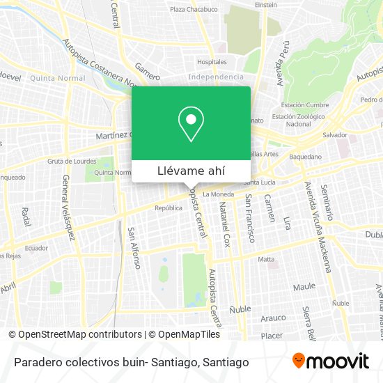 Mapa de Paradero colectivos buin- Santiago