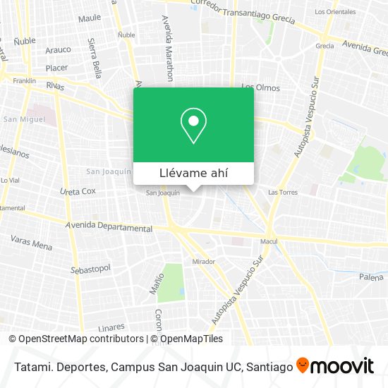 Mapa de Tatami. Deportes, Campus San Joaquin UC