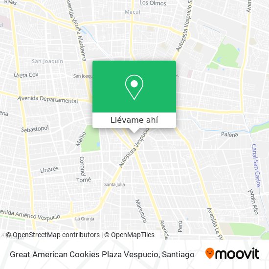 Mapa de Great American Cookies Plaza Vespucio