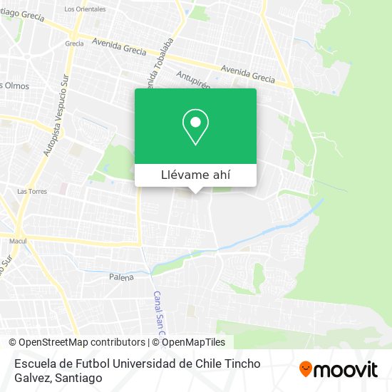 Mapa de Escuela de Futbol Universidad de Chile Tincho Galvez