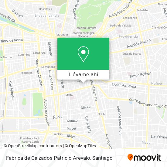 Mapa de Fabrica de Calzados Patricio Arevalo