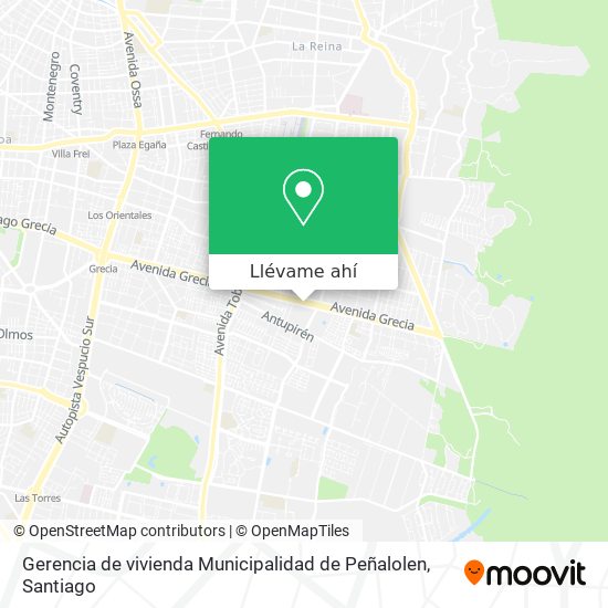 Mapa de Gerencia de vivienda Municipalidad de Peñalolen