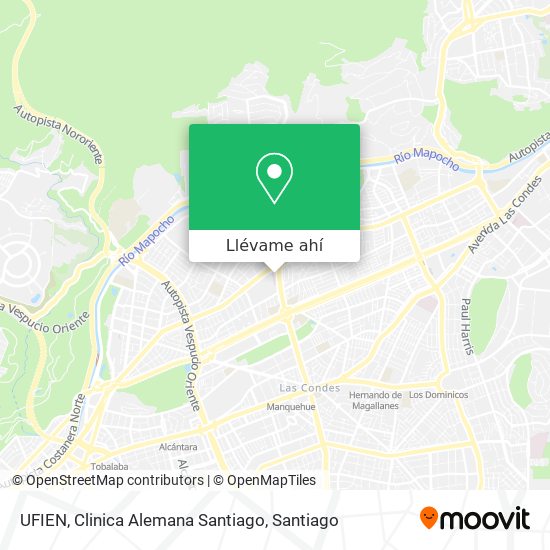 Mapa de UFIEN, Clinica Alemana Santiago