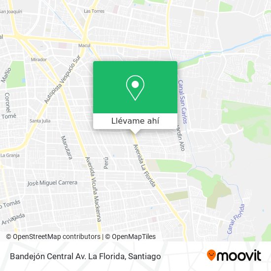 Mapa de Bandejón Central Av. La Florida
