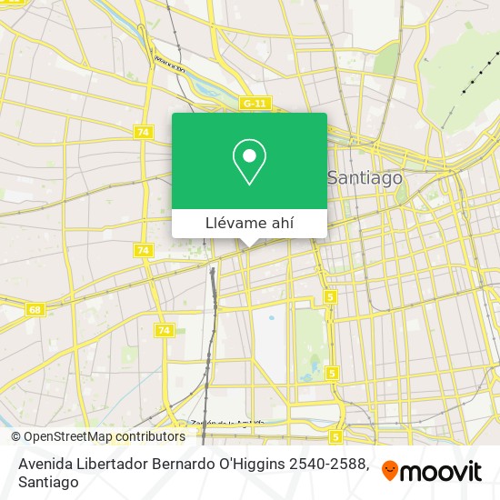 Mapa de Avenida Libertador Bernardo O'Higgins 2540-2588