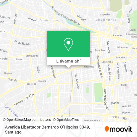 Mapa de Avenida Libertador Bernardo O'Higgins 3349