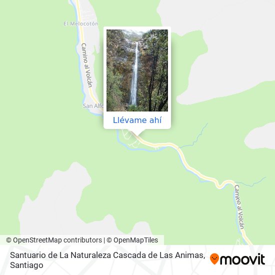 Mapa de Santuario de La Naturaleza Cascada de Las Animas