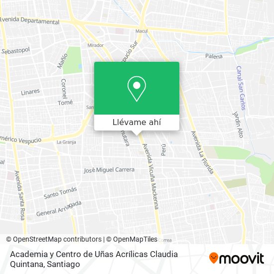 Mapa de Academia y Centro de Uñas Acrílicas Claudia Quintana