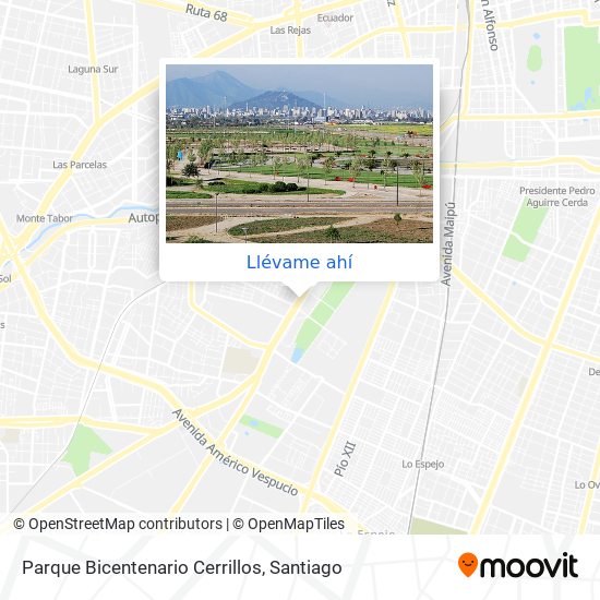 Mapa de Parque Bicentenario Cerrillos