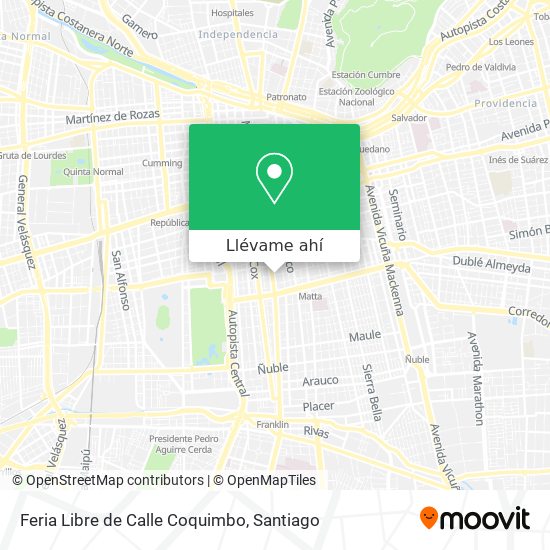Mapa de Feria Libre de Calle Coquimbo