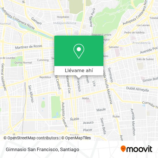 Mapa de Gimnasio San Francisco