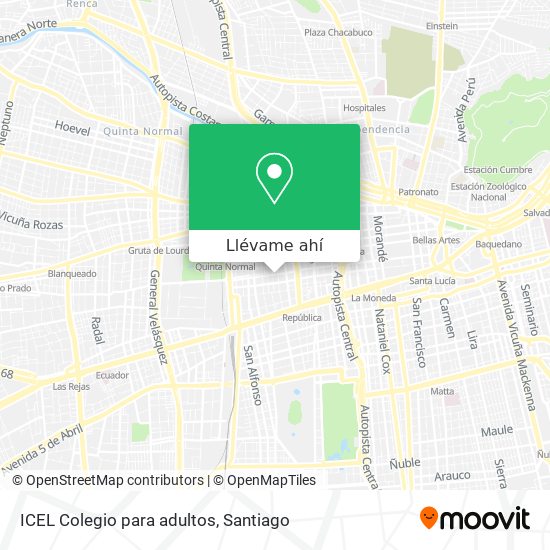 Mapa de ICEL Colegio para adultos