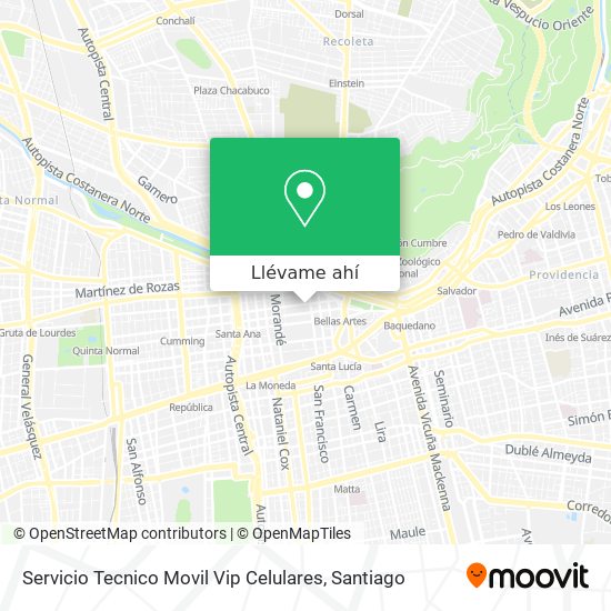 Mapa de Servicio Tecnico Movil Vip Celulares