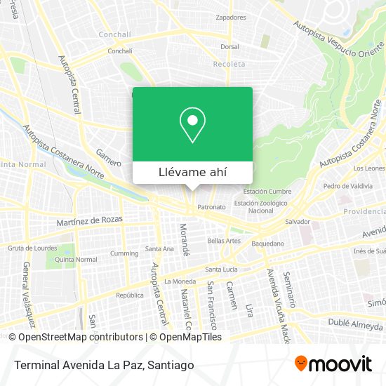 Mapa de Terminal Avenida La Paz
