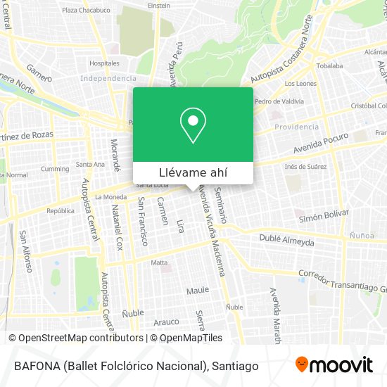 Mapa de BAFONA (Ballet Folclórico Nacional)