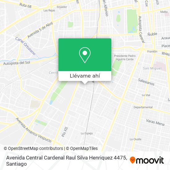 Mapa de Avenida Central Cardenal Raul Silva Henriquez 4475
