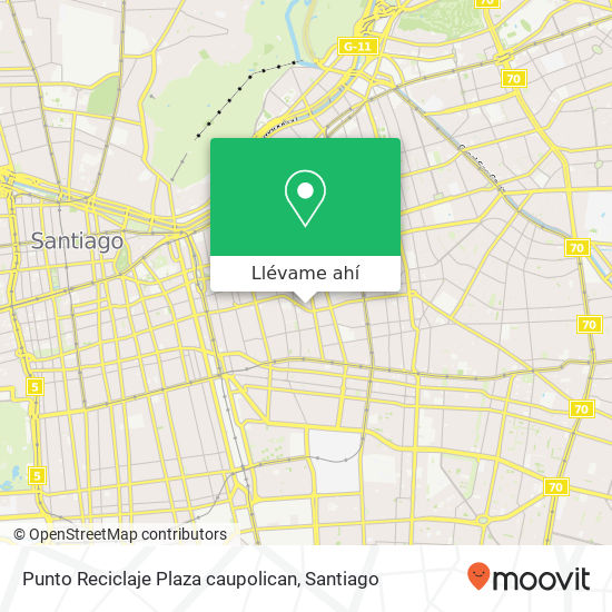 Mapa de Punto Reciclaje Plaza caupolican