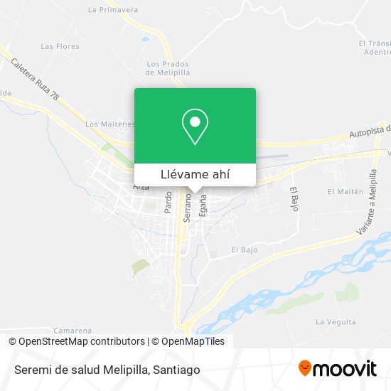 Mapa de Seremi de salud Melipilla