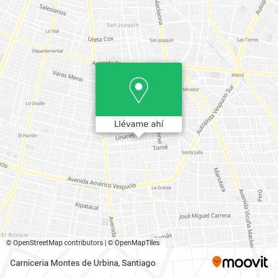 Mapa de Carniceria Montes de Urbina