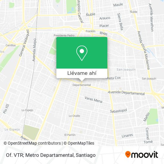 Mapa de Of. VTR; Metro Departamental