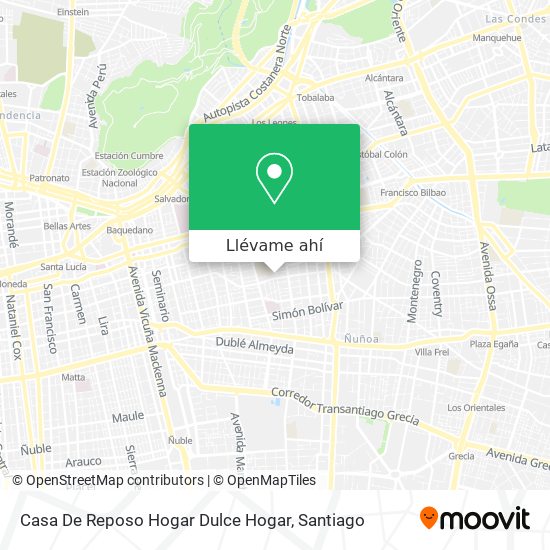 Cómo llegar a Casa De Reposo Hogar Dulce Hogar en Providencia en Micro o  Metro?