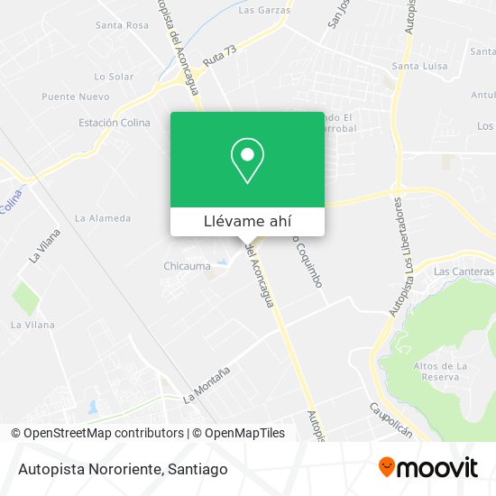 Mapa de Autopista Nororiente