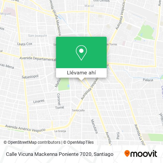 Mapa de Calle Vicuna Mackenna Poniente 7020