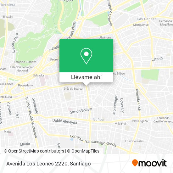 Mapa de Avenida Los Leones 2220