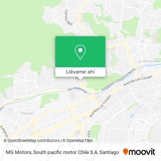 Mapa de MG Motors, South pacific motor Chile S.A