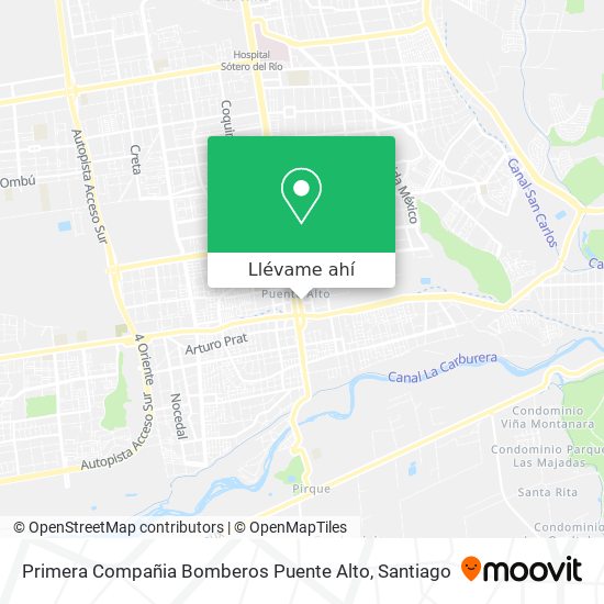 Mapa de Primera Compañia Bomberos Puente Alto