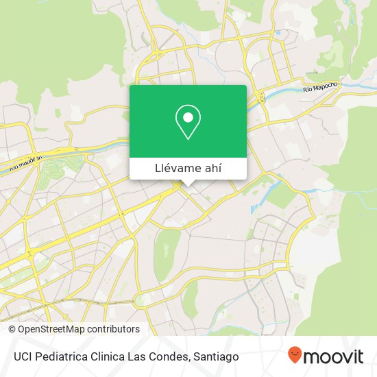 Mapa de UCI Pediatrica Clinica Las Condes