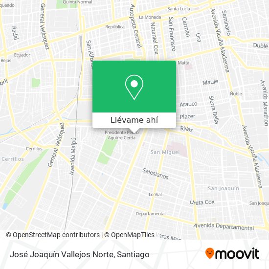 Mapa de José Joaquín Vallejos Norte
