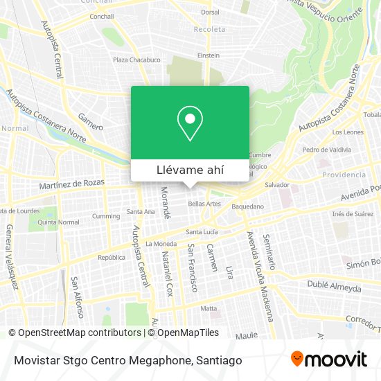 Mapa de Movistar Stgo Centro Megaphone