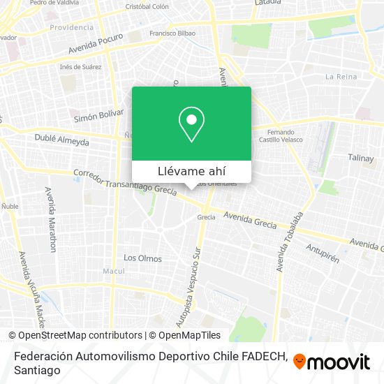 Mapa de Federación Automovilismo Deportivo Chile FADECH