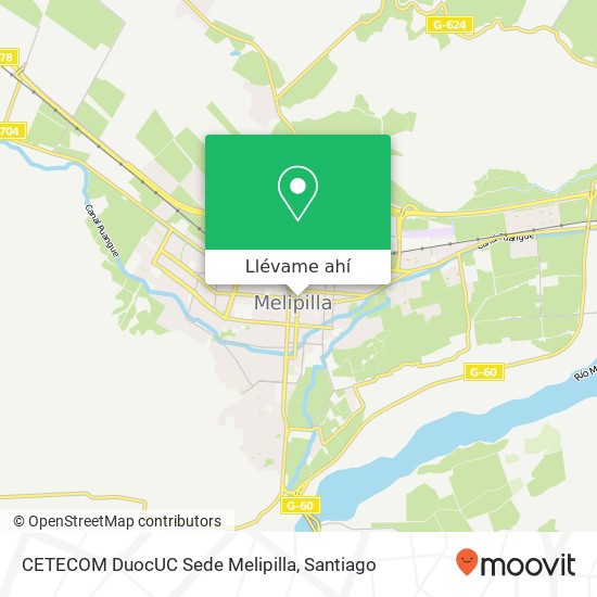 Mapa de CETECOM DuocUC Sede Melipilla