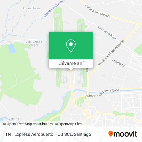 Mapa de TNT Express Aeropuerto HUB SCL