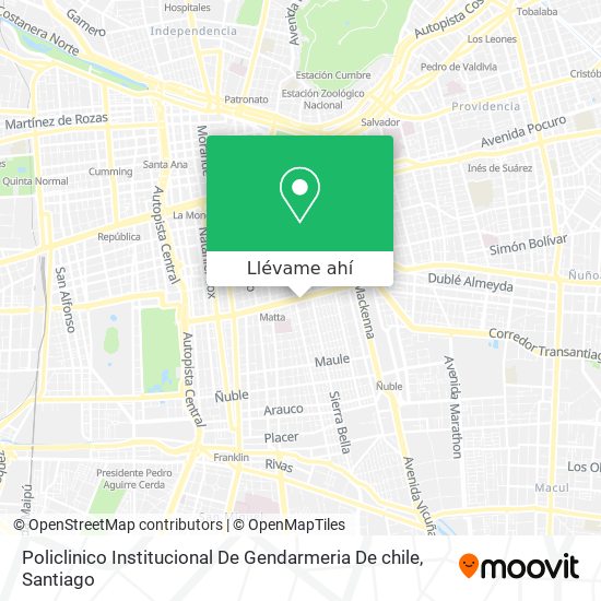 Mapa de Policlinico Institucional De Gendarmeria De chile