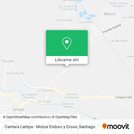 Mapa de Cantera Lampa - Motos Enduro y Cross
